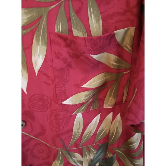 Havana Jack's Cafe Shirt Men's Size M Red Tropical Print Short Sleeve Button up - Picture 5 of 11